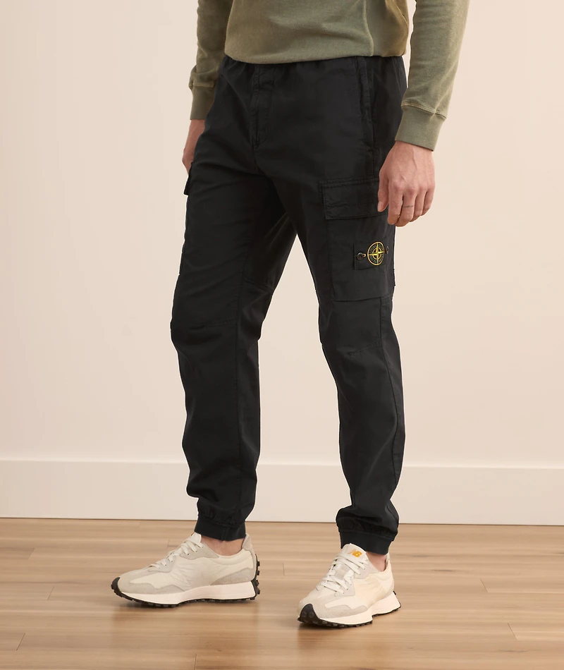 Stretch-Cotton Cuffed Cargo Pants