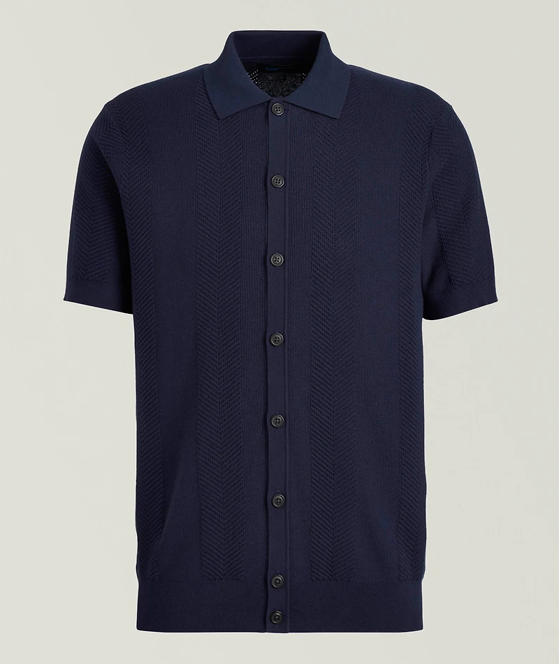 Cotton-Cashmere Blend Knit Polo