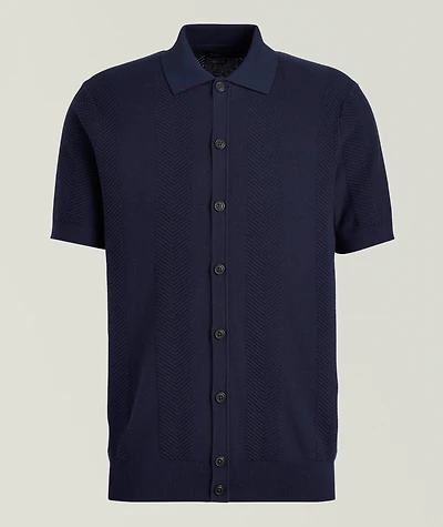 Cotton-Cashmere Blend Knit Polo