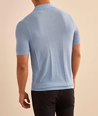Extrafine Merino Wool-Silk Button Polo