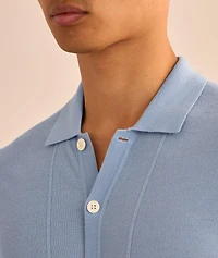 Extrafine Merino Wool-Silk Button Polo