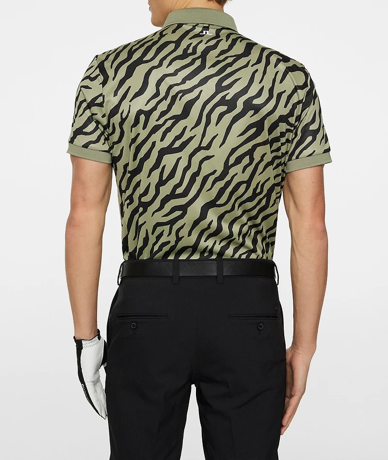 Tiger-Print Tech Polo Shirt