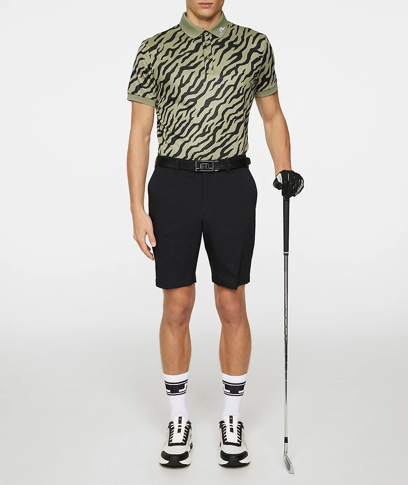 Tiger-Print Tech Polo Shirt