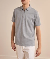 Double Piqué Quarter-Zip Polo