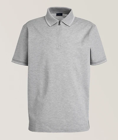 Double Piqué Quarter-Zip Polo
