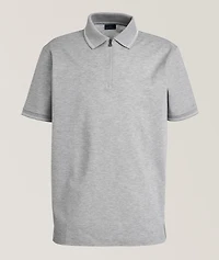 Double Piqué Quarter-Zip Polo