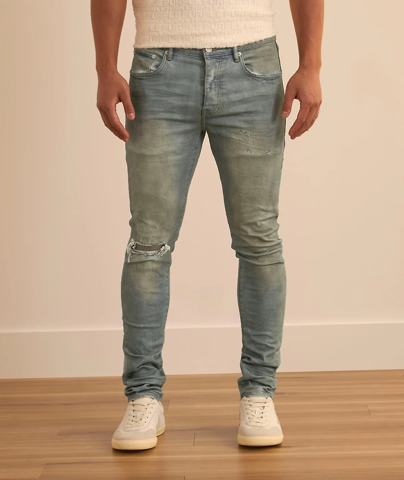 P001 Light Dirty Wax Skinny Jeans