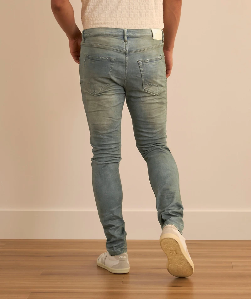 P001 Light Dirty Wax Skinny Jeans