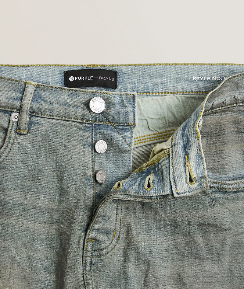 P001 Light Dirty Wax Skinny Jeans