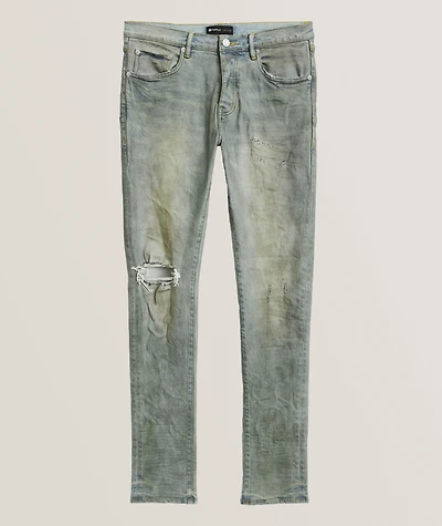 P001 Light Dirty Wax Skinny Jeans