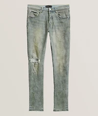 P001 Light Dirty Wax Skinny Jeans
