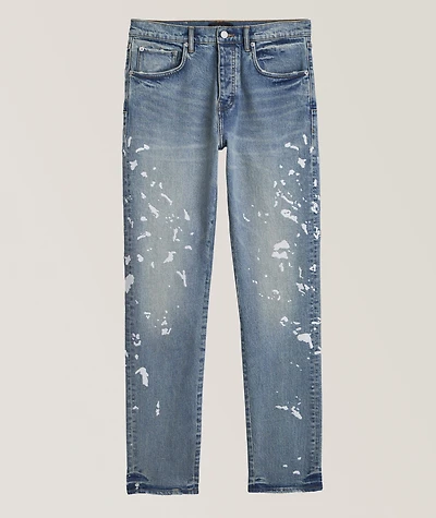 P005 Slim-Fit Paint Splatter Jeans