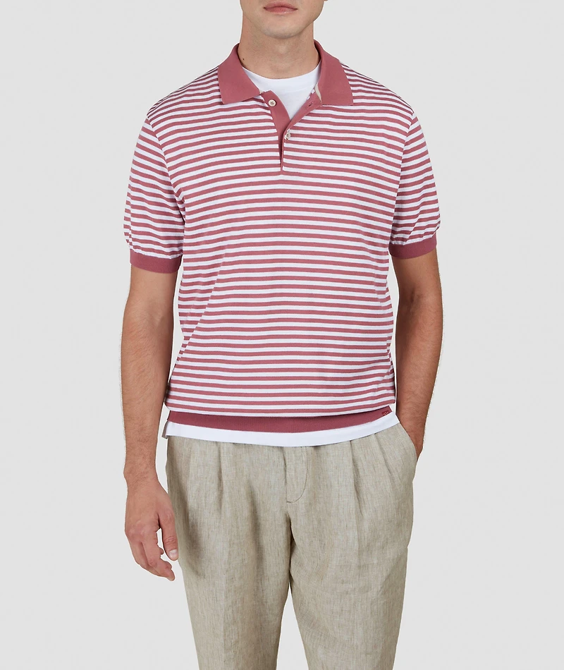 Cotton Stripe Polo Shirt