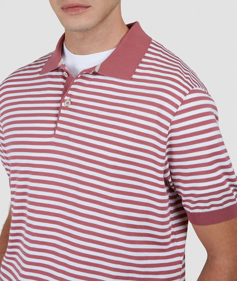 Cotton Stripe Polo Shirt