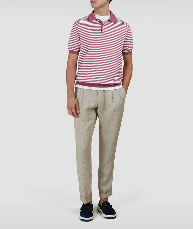 Cotton Stripe Polo Shirt