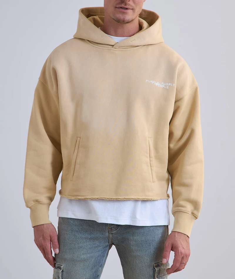 Newsprint Cropped Hooded Sweater