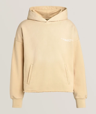 Newsprint Cropped Hooded Sweater