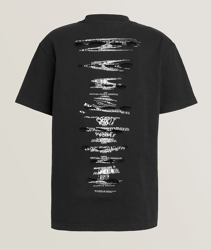 Photocopy Distressed Cutout T-Shirt