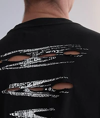 Photocopy Distressed Cutout T-Shirt