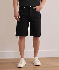 P059 Midnight Frayed Denim Shorts