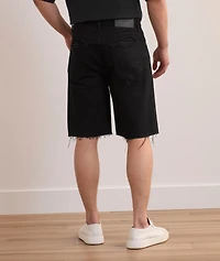 P059 Midnight Frayed Denim Shorts