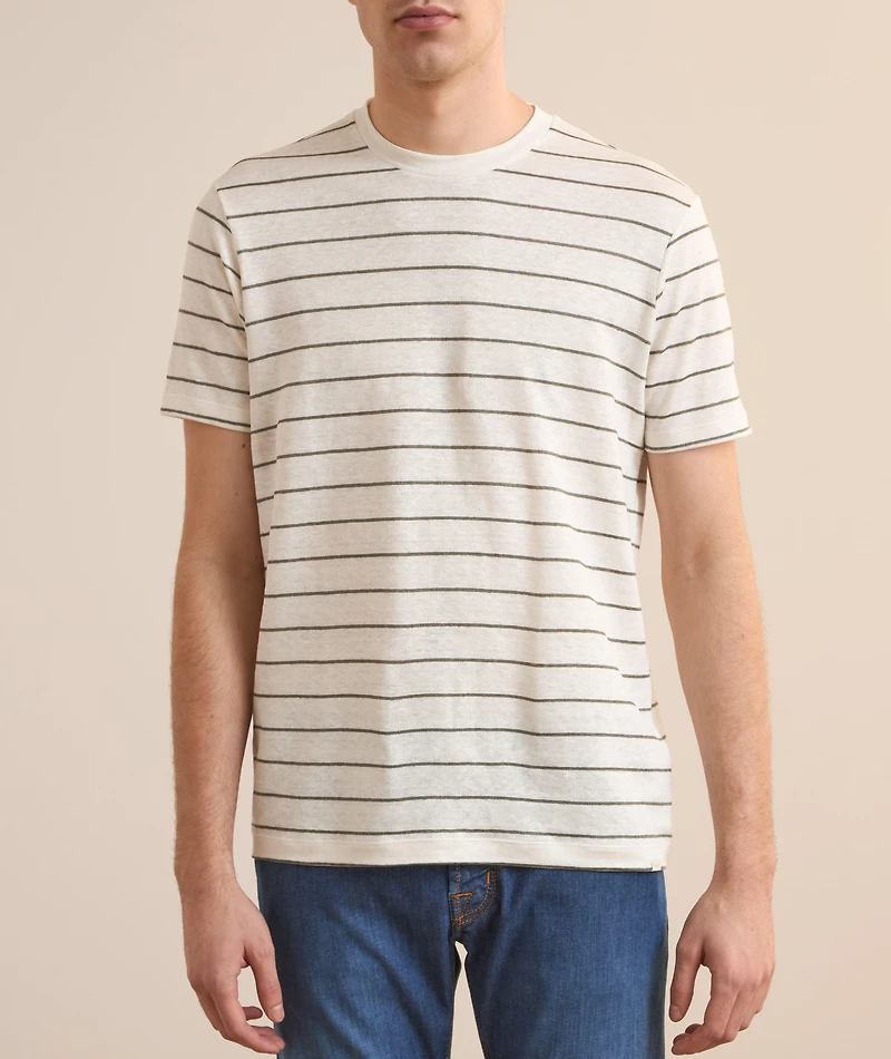 Striped Linen Jersey T-Shirt