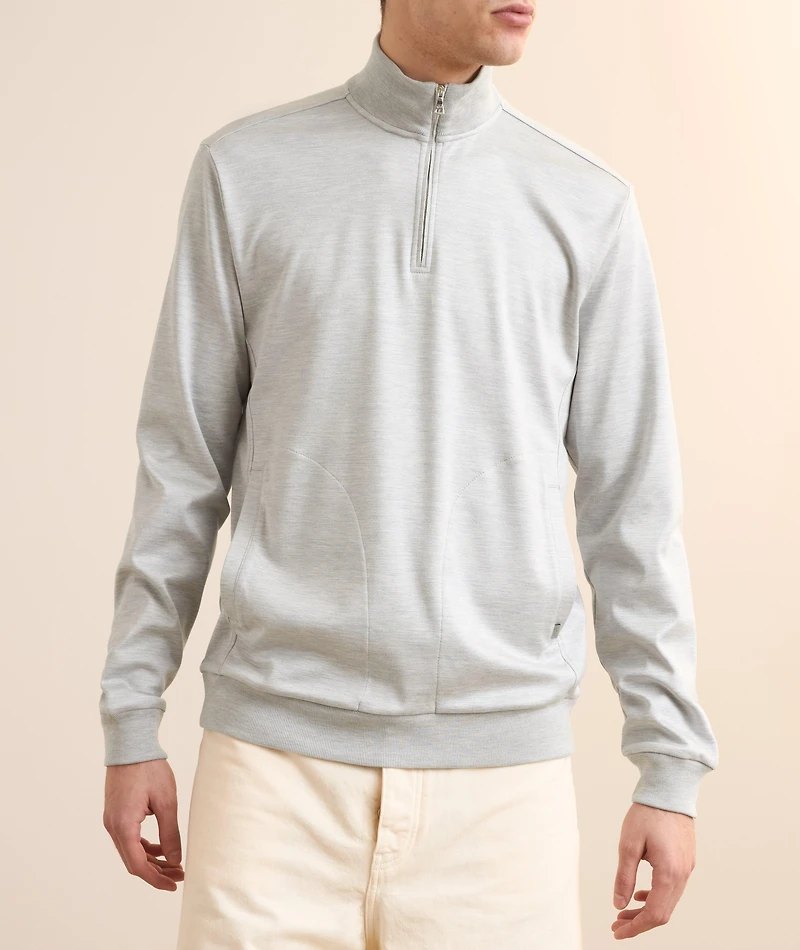 Cotton-Silk Half-Zip Sweatshirt