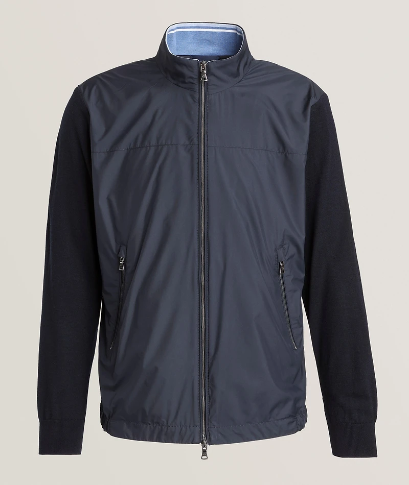 Hybrid Wool-Blend Zip-Up Sweater