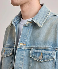 Basalt Cropped Raw Denim Jacket