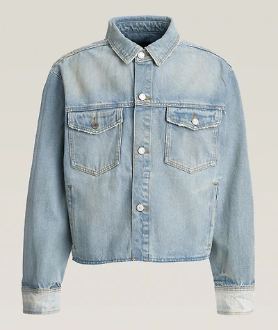 Basalt Cropped Raw Denim Jacket