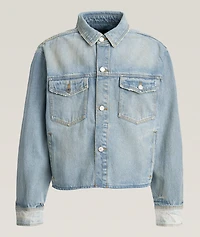 Basalt Cropped Raw Denim Jacket