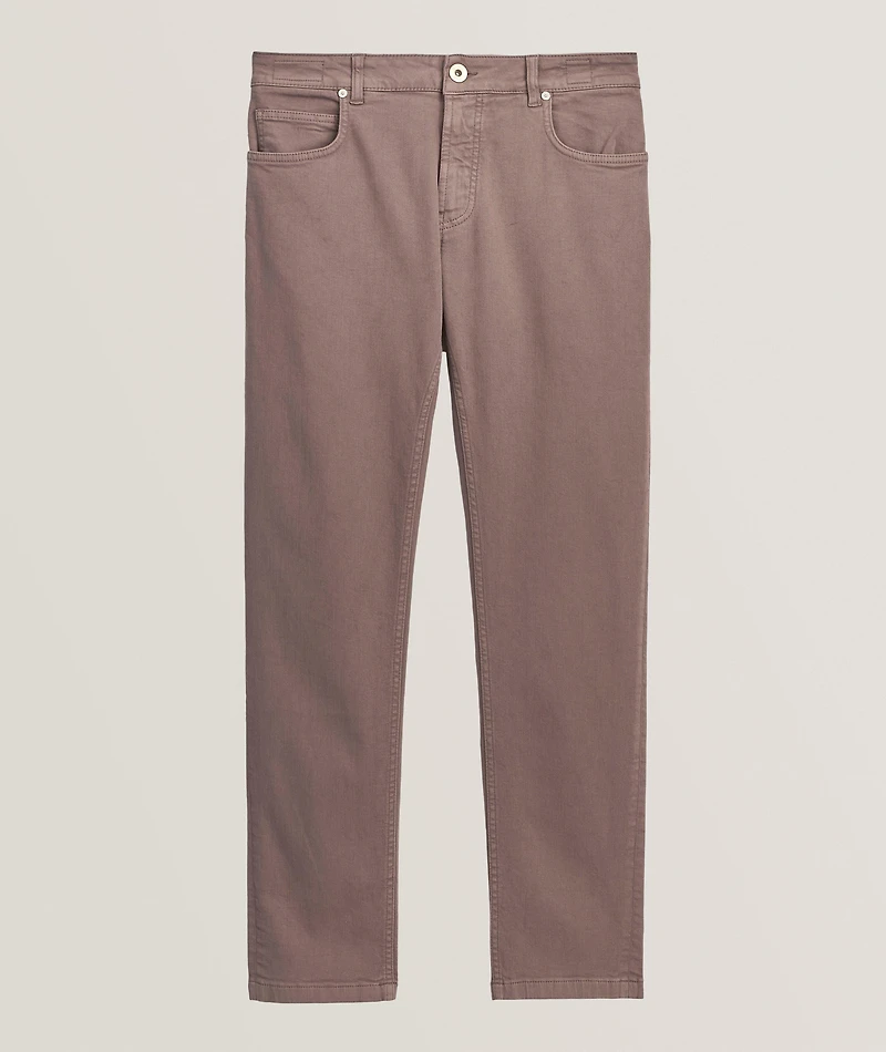 Stretch-Cotton Five-Pocket Pants