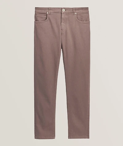 Stretch-Cotton Five-Pocket Pants