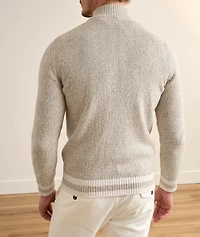 Mock Neck Full-Zip Cotton Sweater