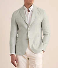 Glen Plaid Linen-Wool-Silk Sport Jacket
