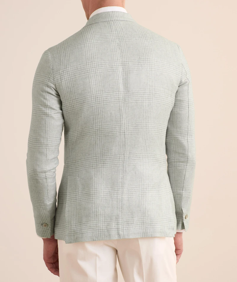 Glen Plaid Linen-Wool-Silk Sport Jacket