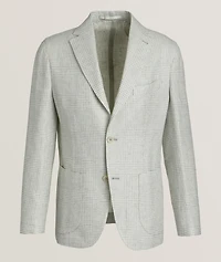 Glen Plaid Linen-Wool-Silk Sport Jacket