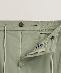 Stretch-Cotton Tapered Pants