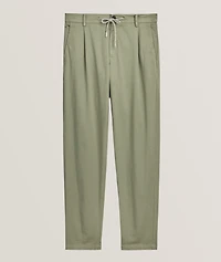 Stretch-Cotton Tapered Pants