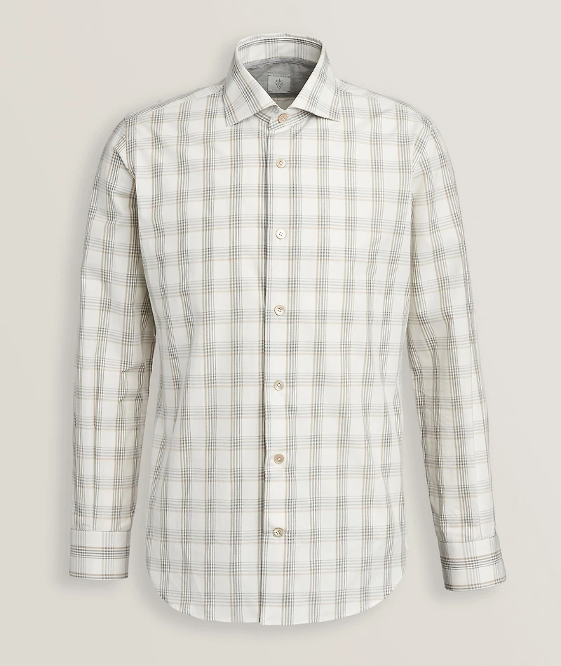 Cotton-Linen Plaid Shirt