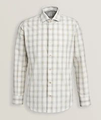 Cotton-Linen Plaid Shirt