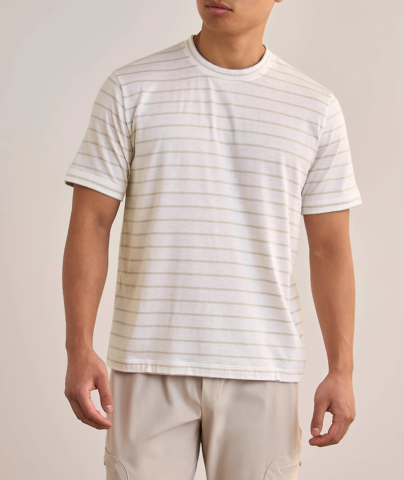 Striped Tipped Cotton-Silk T-Shirt