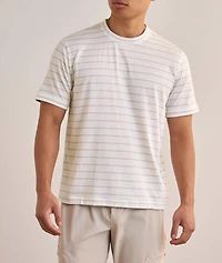Striped Tipped Cotton-Silk T-Shirt