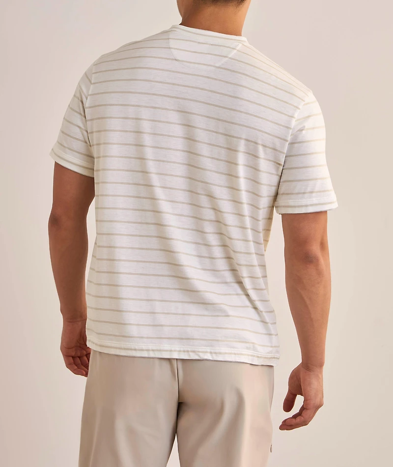 Striped Tipped Cotton-Silk T-Shirt