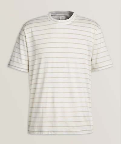Striped Tipped Cotton-Silk T-Shirt