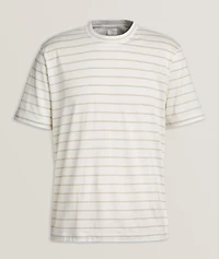 Striped Tipped Cotton-Silk T-Shirt