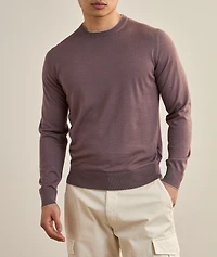 Wool-Silk Tipped Crewneck Sweater