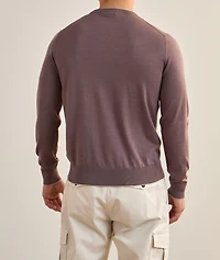 Wool-Silk Tipped Crewneck Sweater