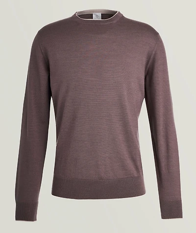 Wool-Silk Tipped Crewneck Sweater