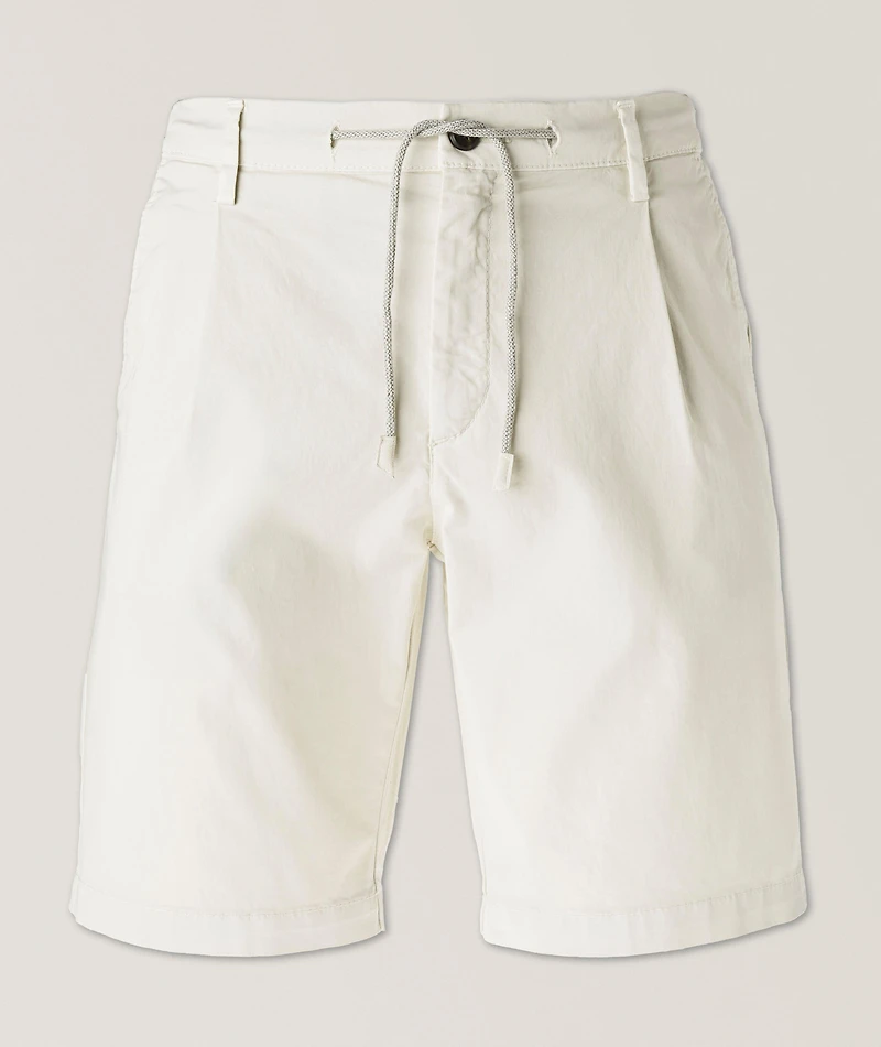 Drawstring Stretch-Cotton Chino Shorts